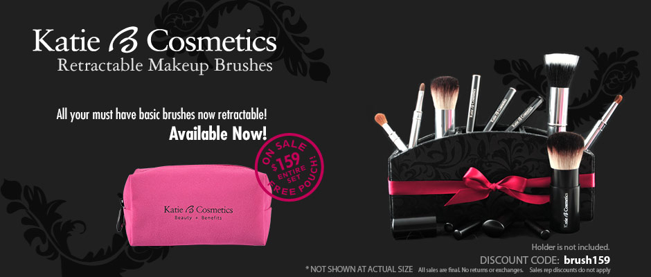 Katie B Cosmetics Retractable Makeup Brushes - Now Available for $$ with discount code: code
